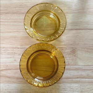 Amber Glass Ashtrays Set Del Webb Hotels